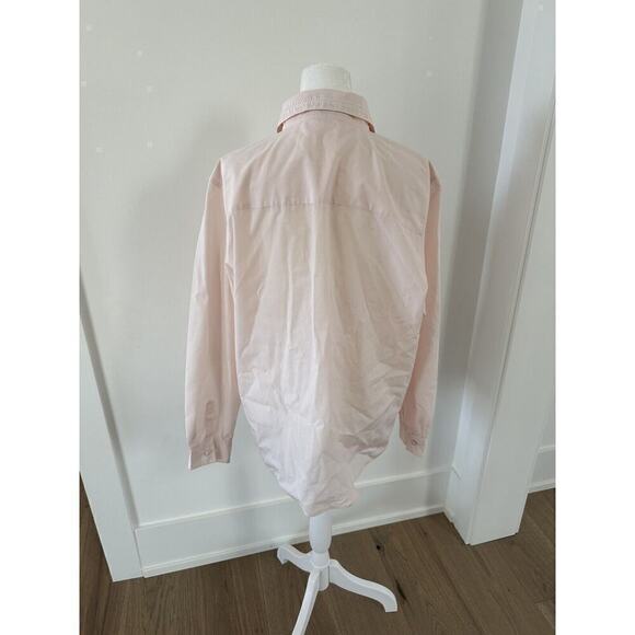 Vintage Womens Pink Tuxedo Pleated Pintuck Embroidered Button Up Blouse Sz Large - Picture 2 of 14